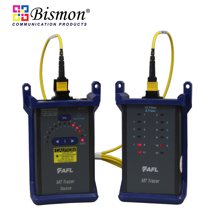 MTP Tracer kit 8-12-Fiber MT Tracer Source, MT Tracer Display, and carry case